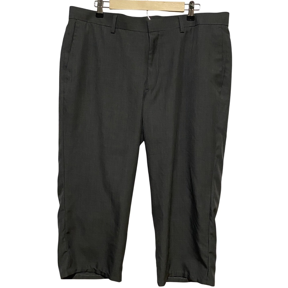 John Henry Pants Dark Gray Chino Pleated Front Casual Office Work